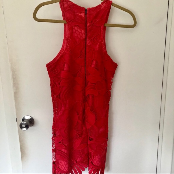 Lovers and friends Caspian red lace dress, small - Picture 6 of 7